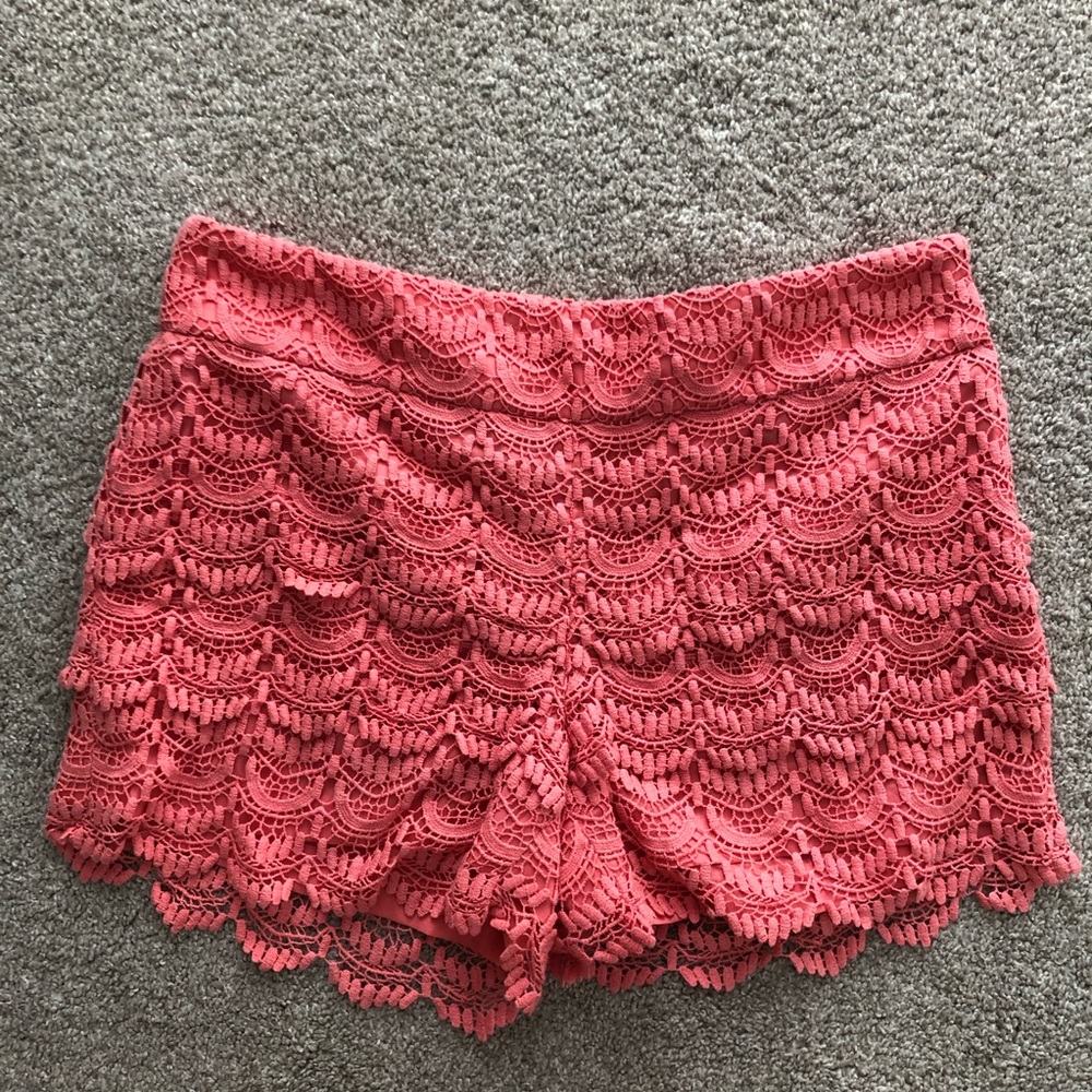 Ann Taylor Loft Coral Lace Riviera Shorts